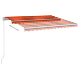 Auvent automatique capteur de vent et LED 3x2,5 m Orange marron