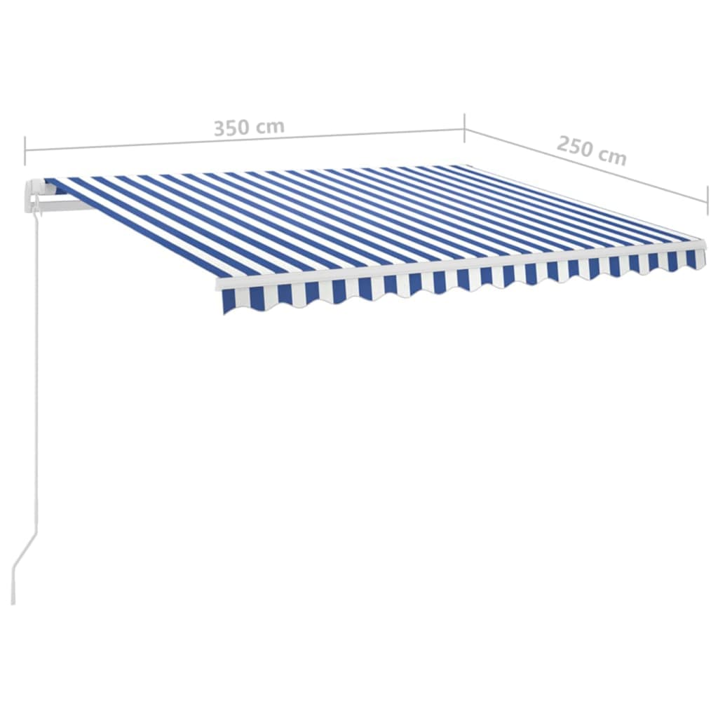 Automatischer Markisen-Windsensor LED 3,5x2,5 m Blau und Weiß