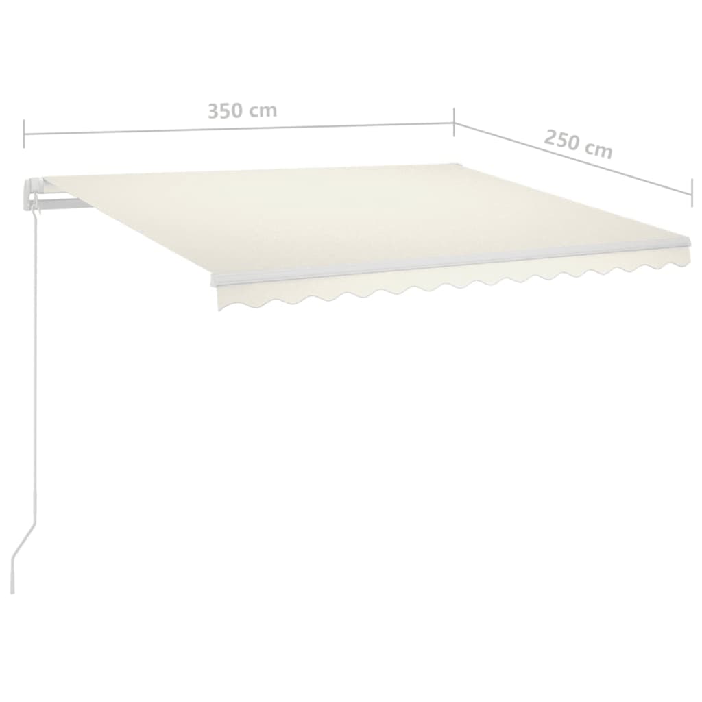 Automatische Markise mit Windsensor und LED 3,5x2,5 m Creme