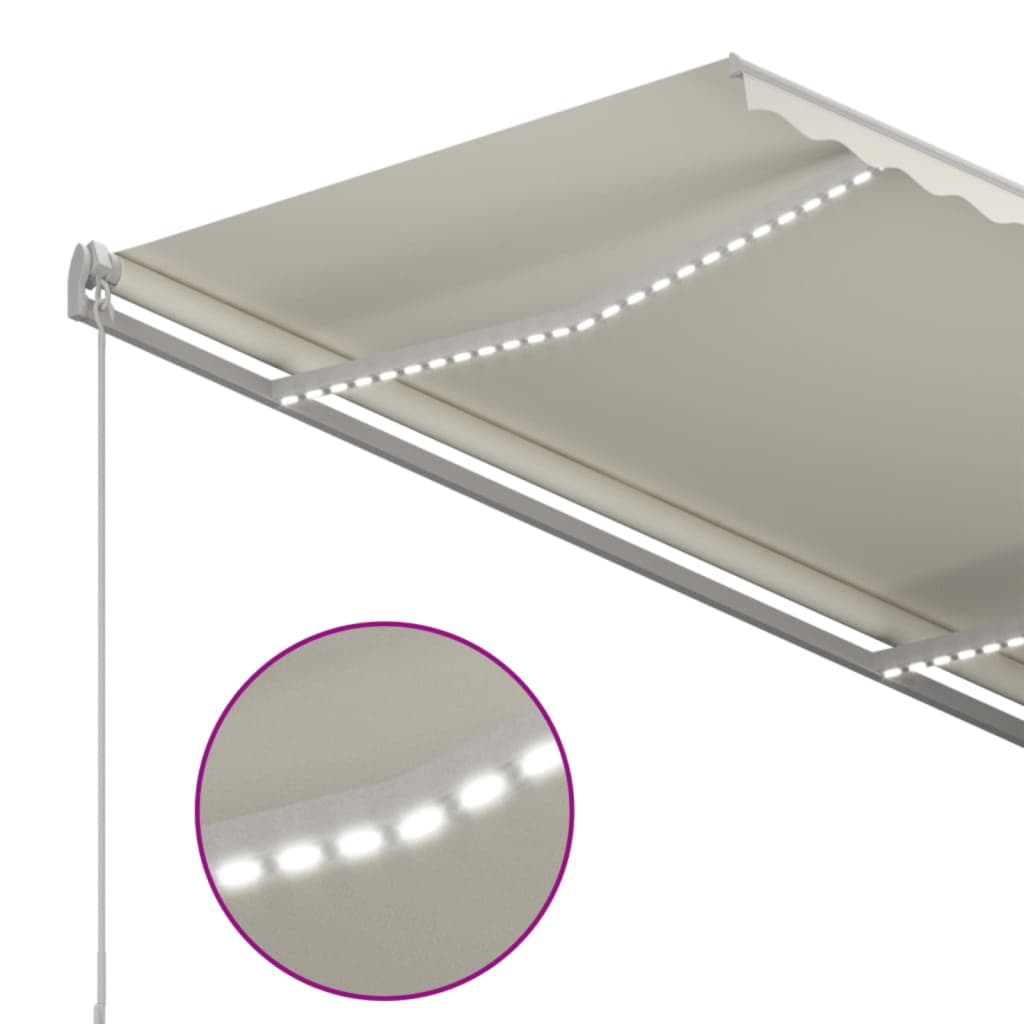 Automatische Markise mit Windsensor und LED 3,5x2,5 m Creme