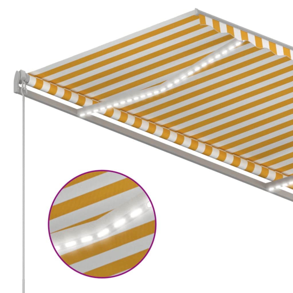 Automatischer Markisen-Windsensor LED 3,5x2,5 m Gelb und Weiß