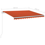 Auvent automatique capteur de vent LED 3,5x2,5 m Orange marron