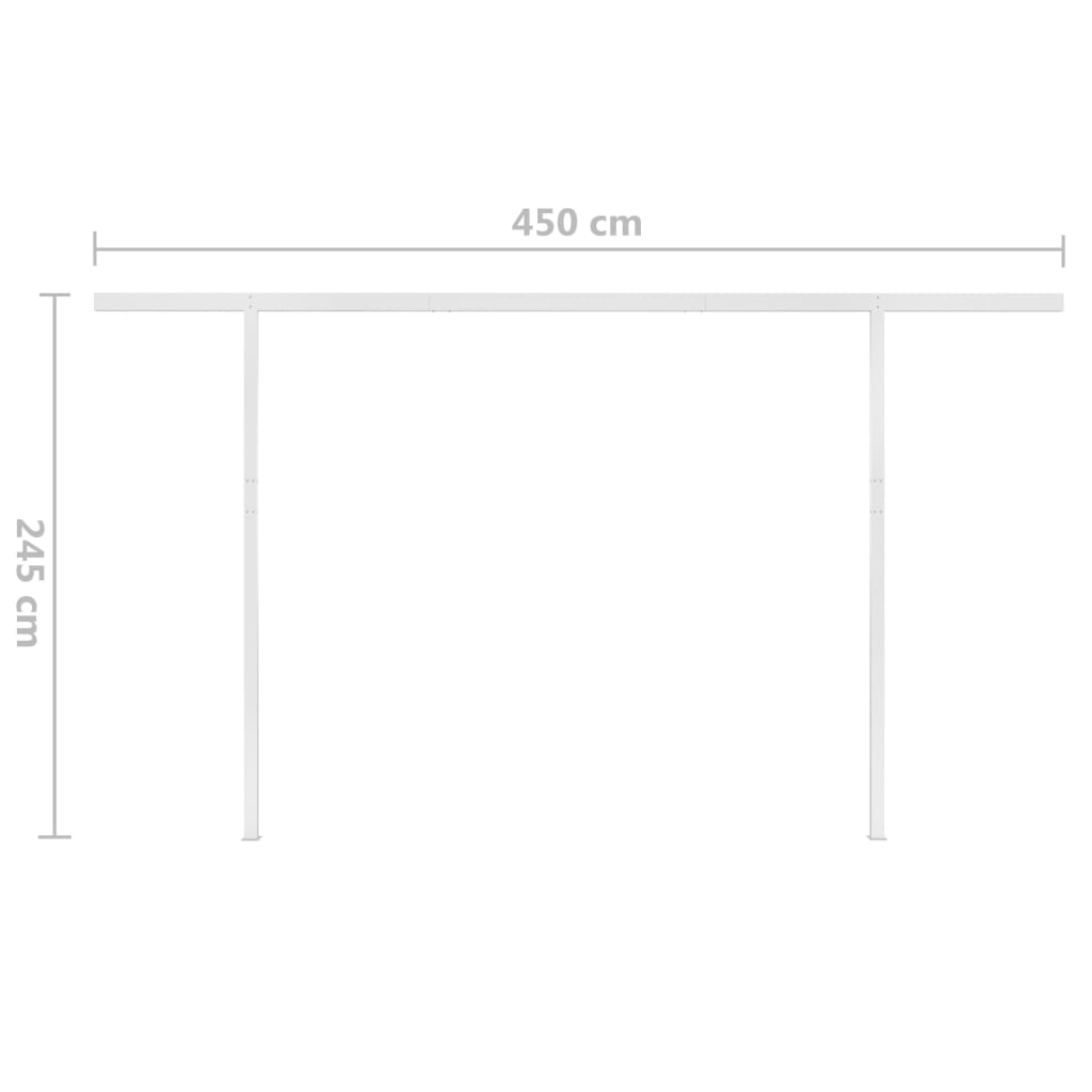 Manuell einziehbare Markise mit LED 4x3 m Creme