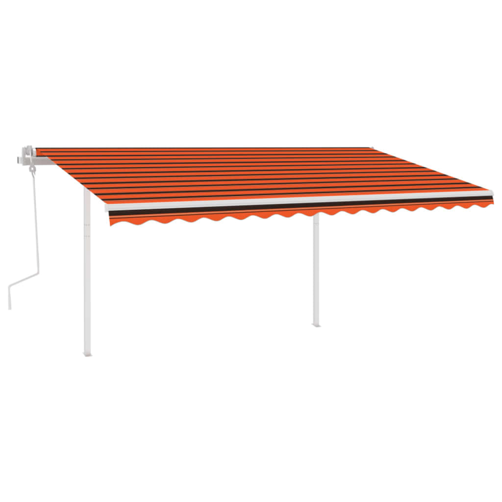 Einziehbare manuelle Markise mit LED 4x3 m Orange und Braun