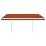 Einziehbare manuelle Markise mit LED 4x3 m Orange und Braun