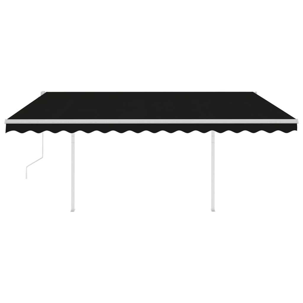 Automatic retractable awning with posts 4x3 m Anthracite