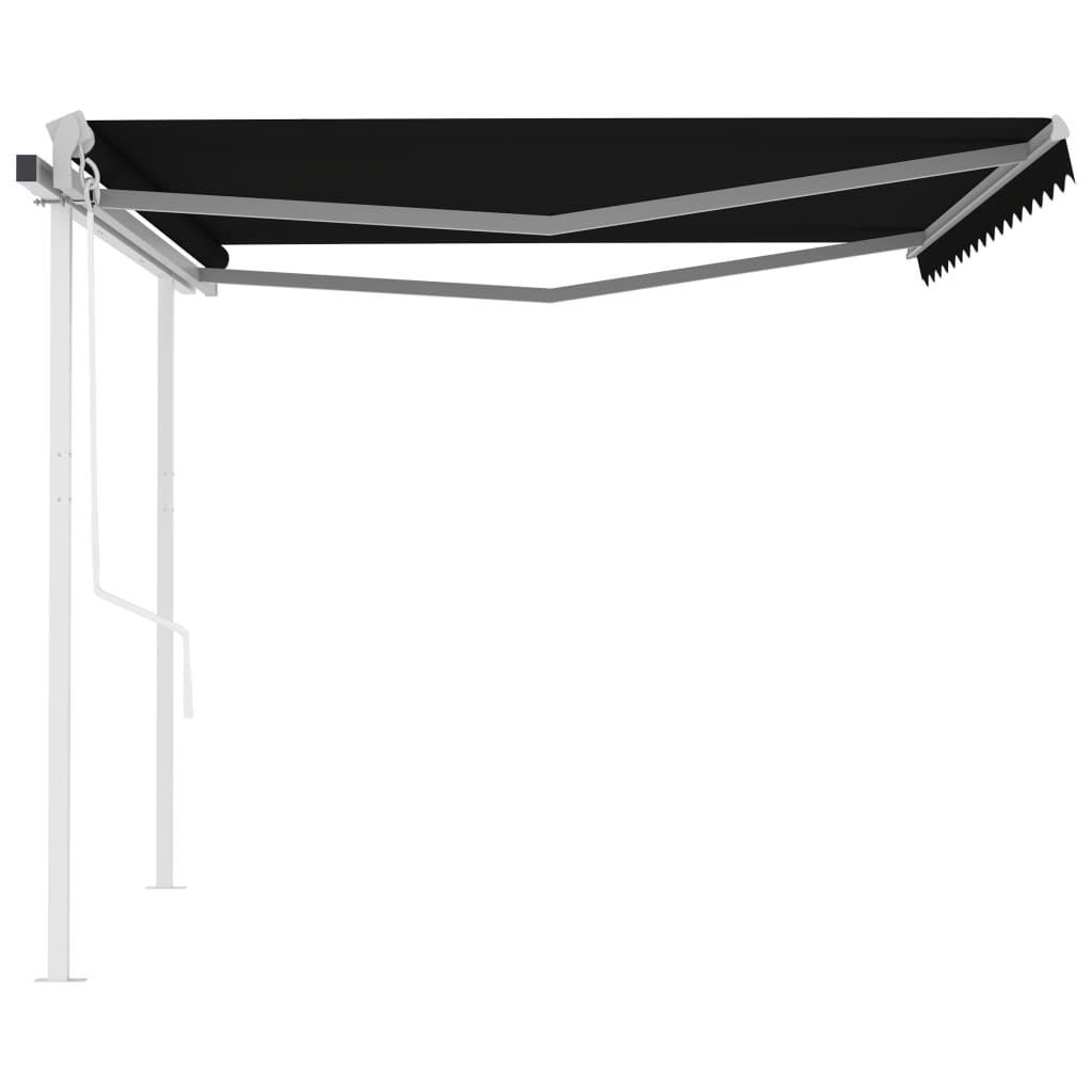 Automatic retractable awning with posts 4x3 m Anthracite