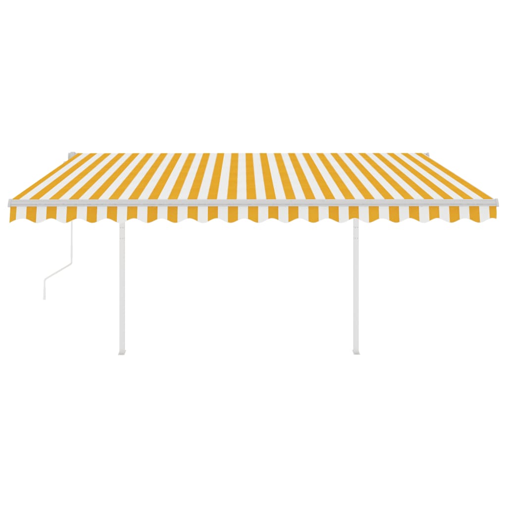 Automatic awning with LED wind sensor 4x3m Yellow and white