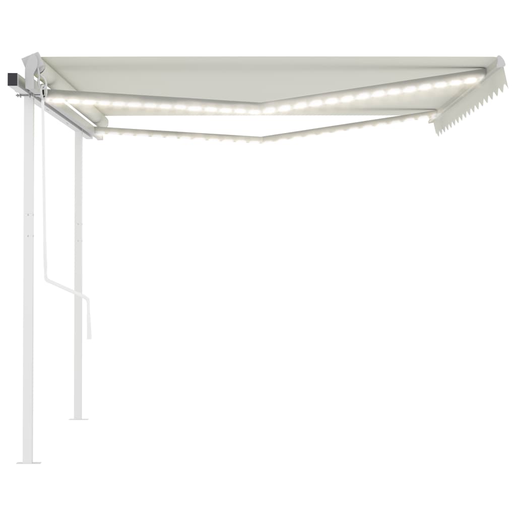 Automatic awning with wind sensor and LED 4.5x3 m Cream