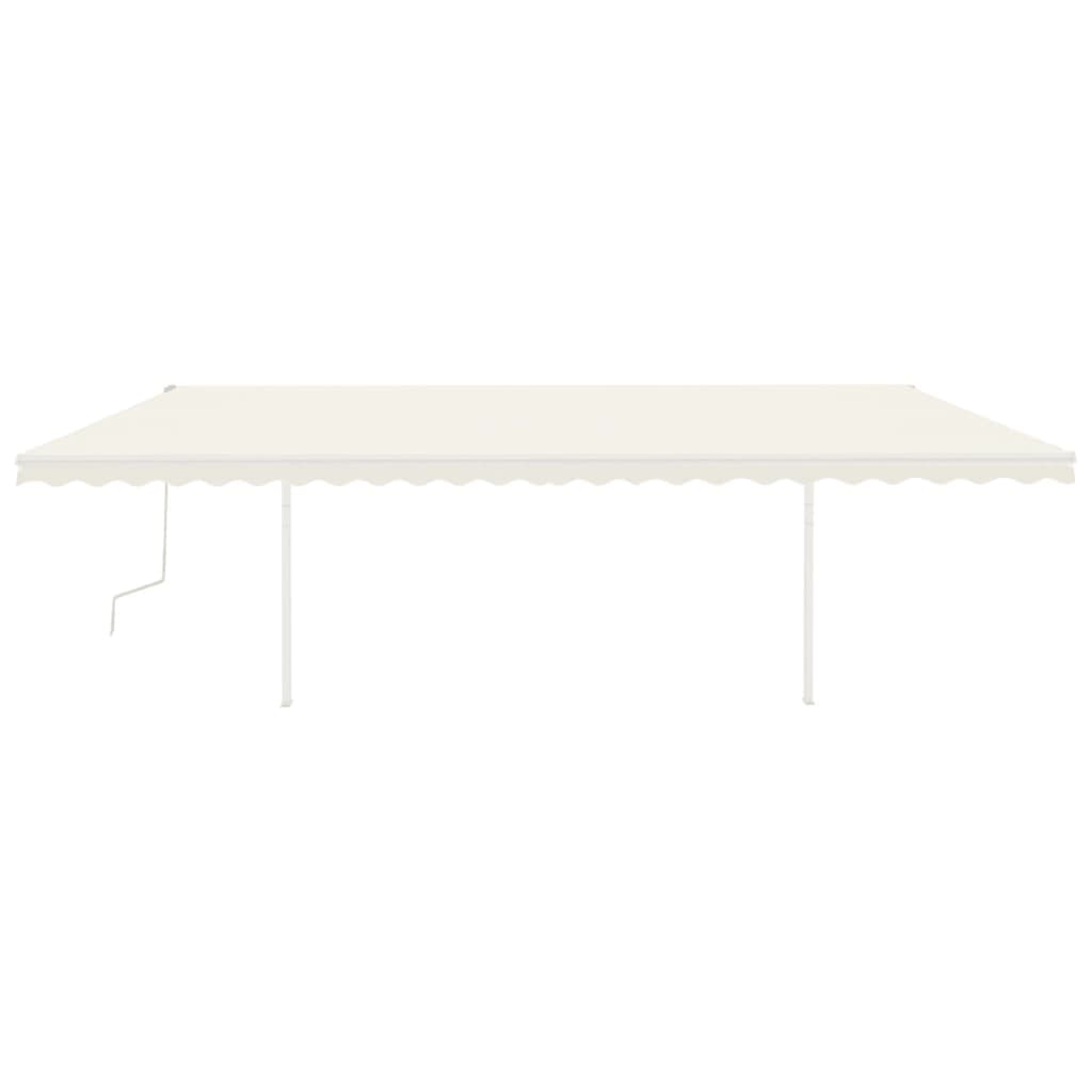 Manual Retractable Awning with Poles 6x3m Cream