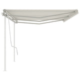 Manual Retractable Awning with Poles 6x3m Cream