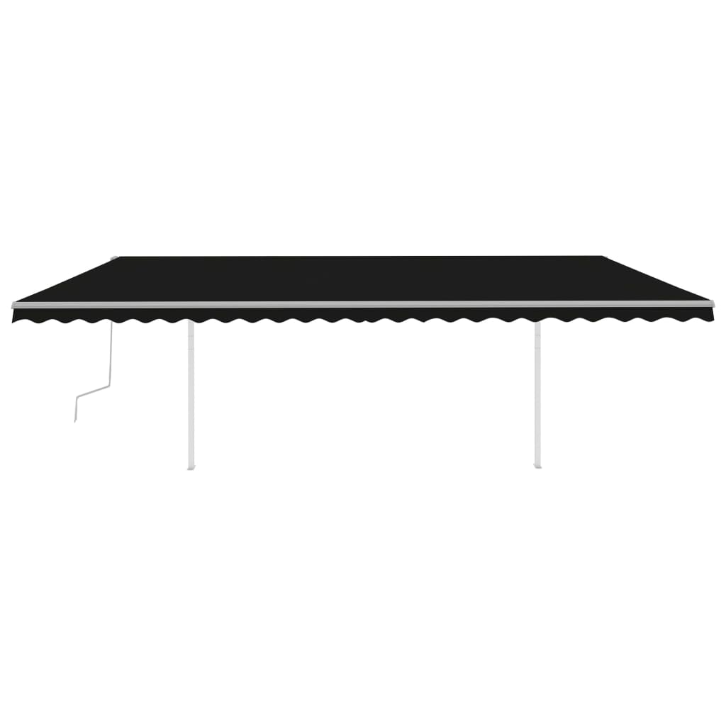 Manual retractable awning with LED 6x3 m Anthracite