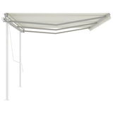 Automatic retractable awning with poles 6x3 m Cream