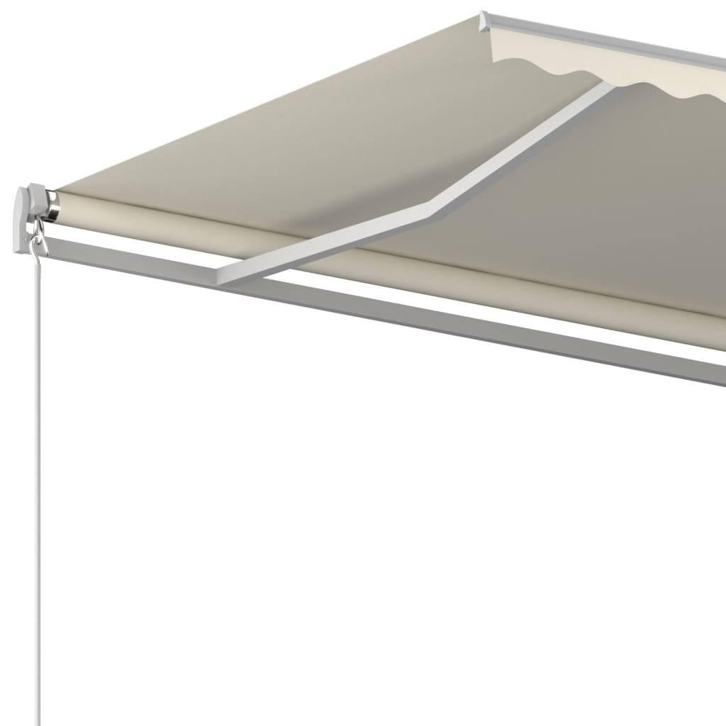 Automatic retractable awning with poles 6x3 m Cream