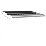 Auvent manuel rétractable avec LED 4x3,5 m Anthracite