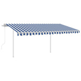 Automatic awning wind sensor/LED 4x3.5 m Blue and white