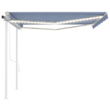 Automatic awning wind sensor/LED 4x3.5 m Blue and white