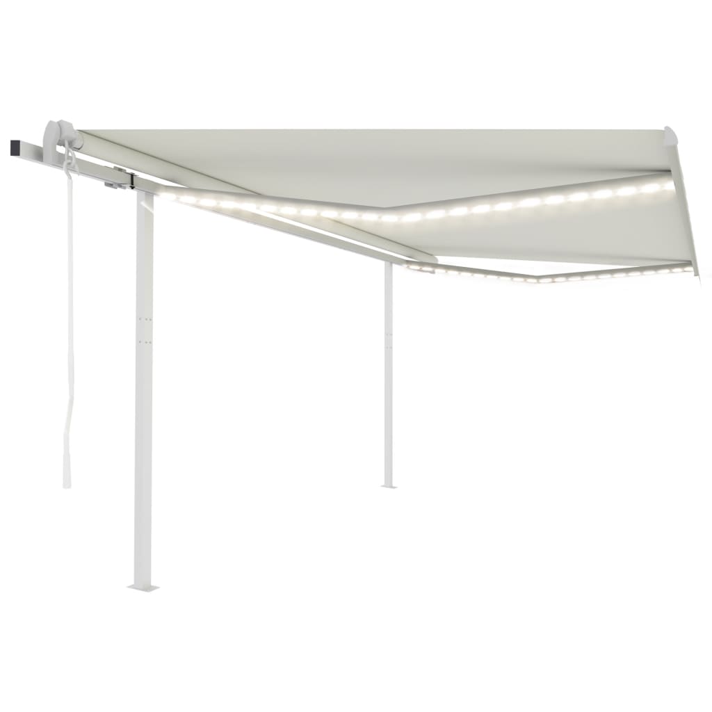 Automatic awning with wind sensor and LED 4x3.5 m Cream