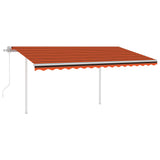 Automatic awning wind sensor/LED 4x3.5 m Orange and brown