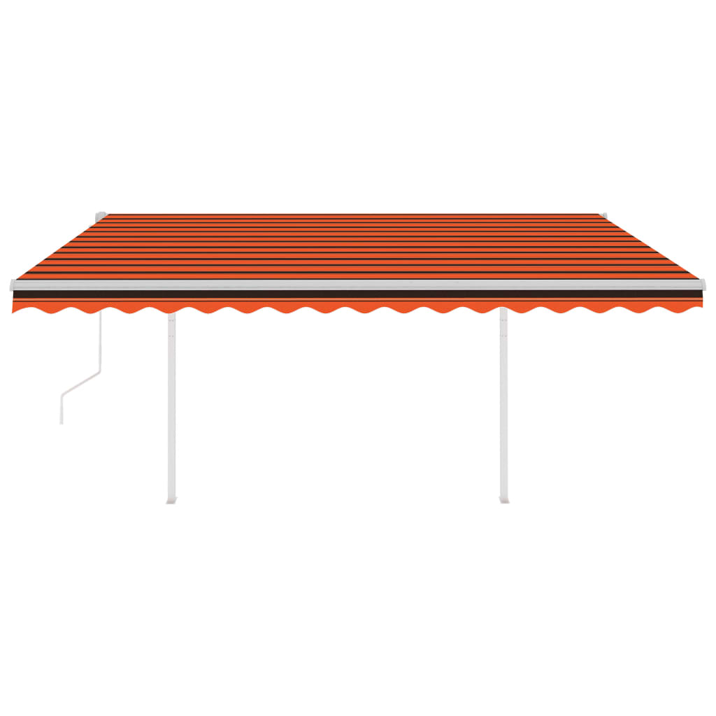 Automatic awning wind sensor/LED 4x3.5 m Orange and brown