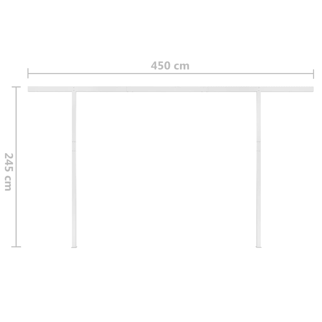 Manual retractable awning with LED 5x3.5 m Cream