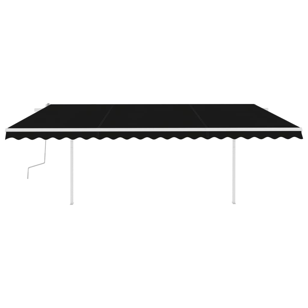 Manual retractable awning with LED 5x3.5 m Anthracite