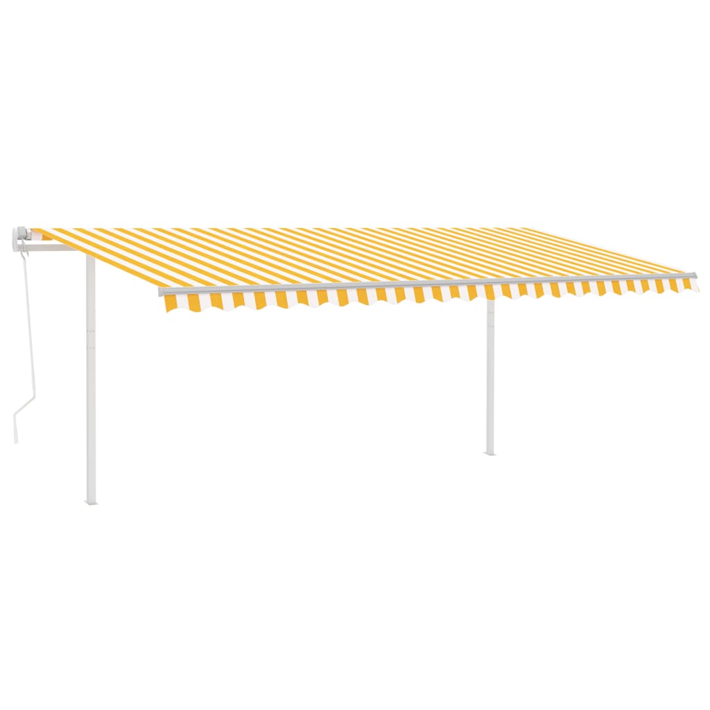 Automatic awning with wind sensor and LED 5x3.5m Yellow and white