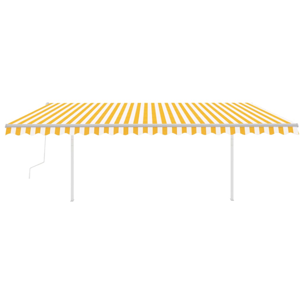 Automatic awning with wind sensor and LED 5x3.5m Yellow and white