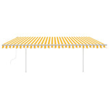 Automatic awning with wind sensor and LED 5x3.5m Yellow and white