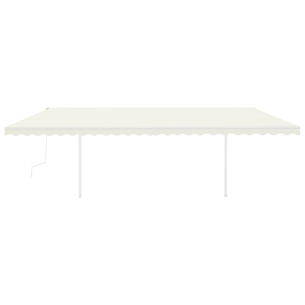 Manual Retractable Awning with LED 6x3.5m Cream