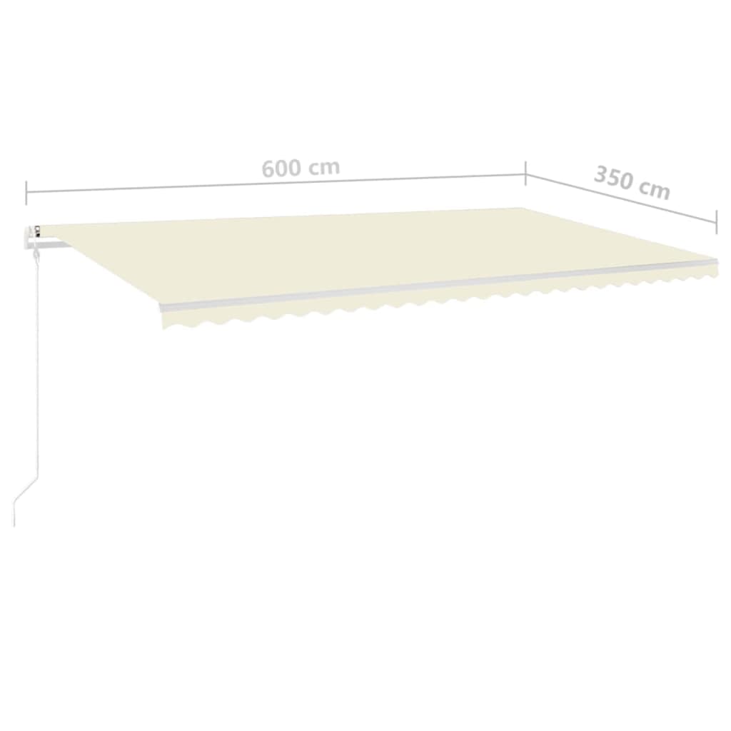 Manual Retractable Awning with LED 6x3.5m Cream