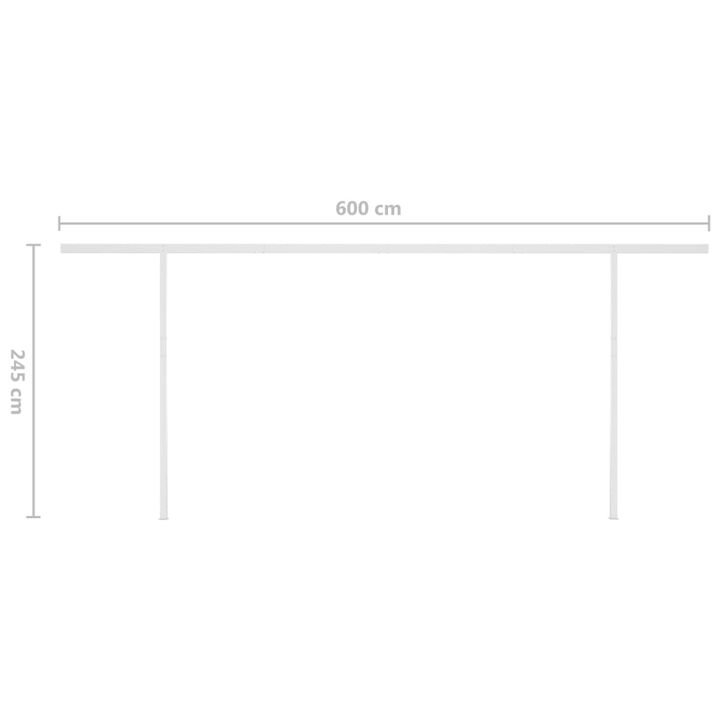 Manual retractable awning with LED 6x3.5 m Yellow and white