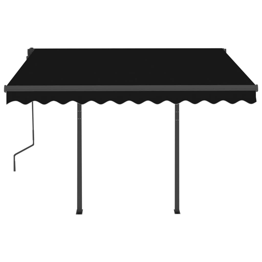 Manual retractable awning with LED 3x2.5 m Anthracite