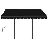 Manual retractable awning with LED 3x2.5 m Anthracite