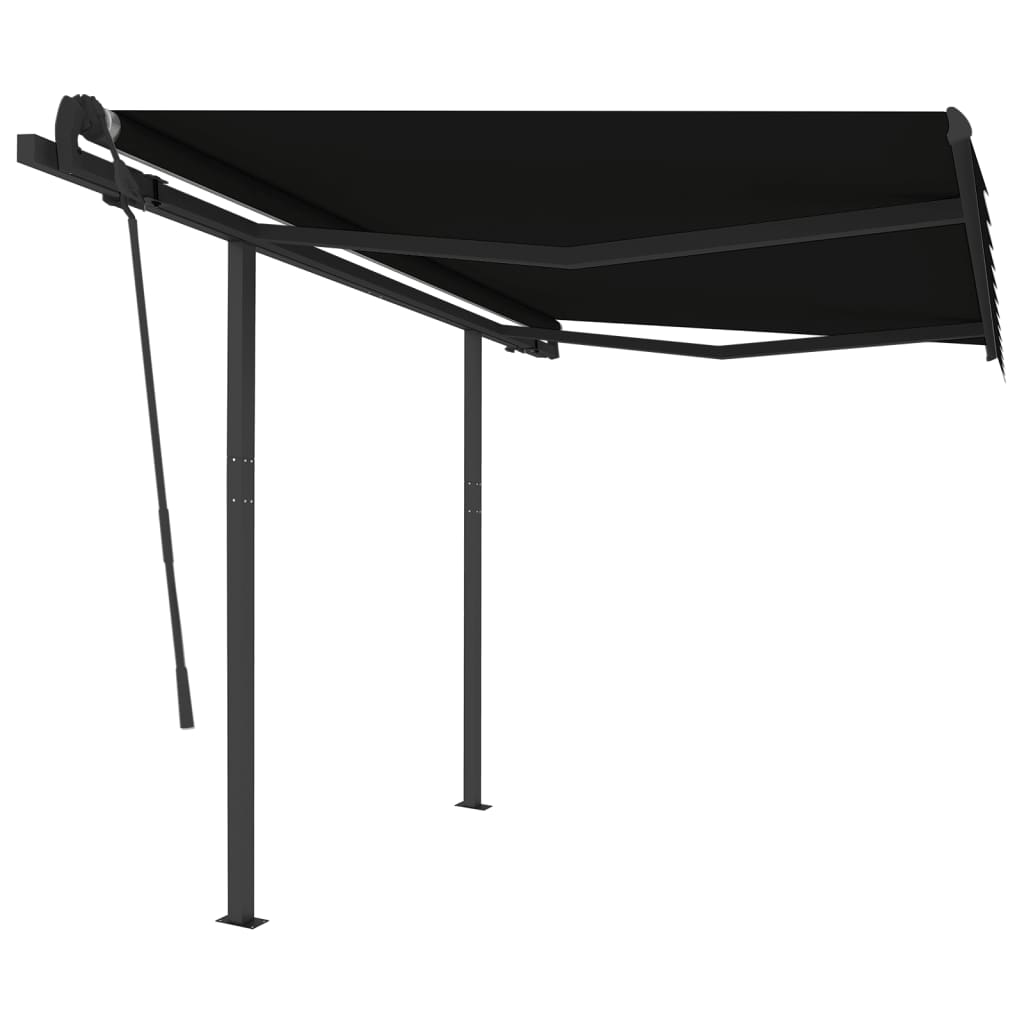 Automatic retractable awning and posts 3x2.5 m Anthracite