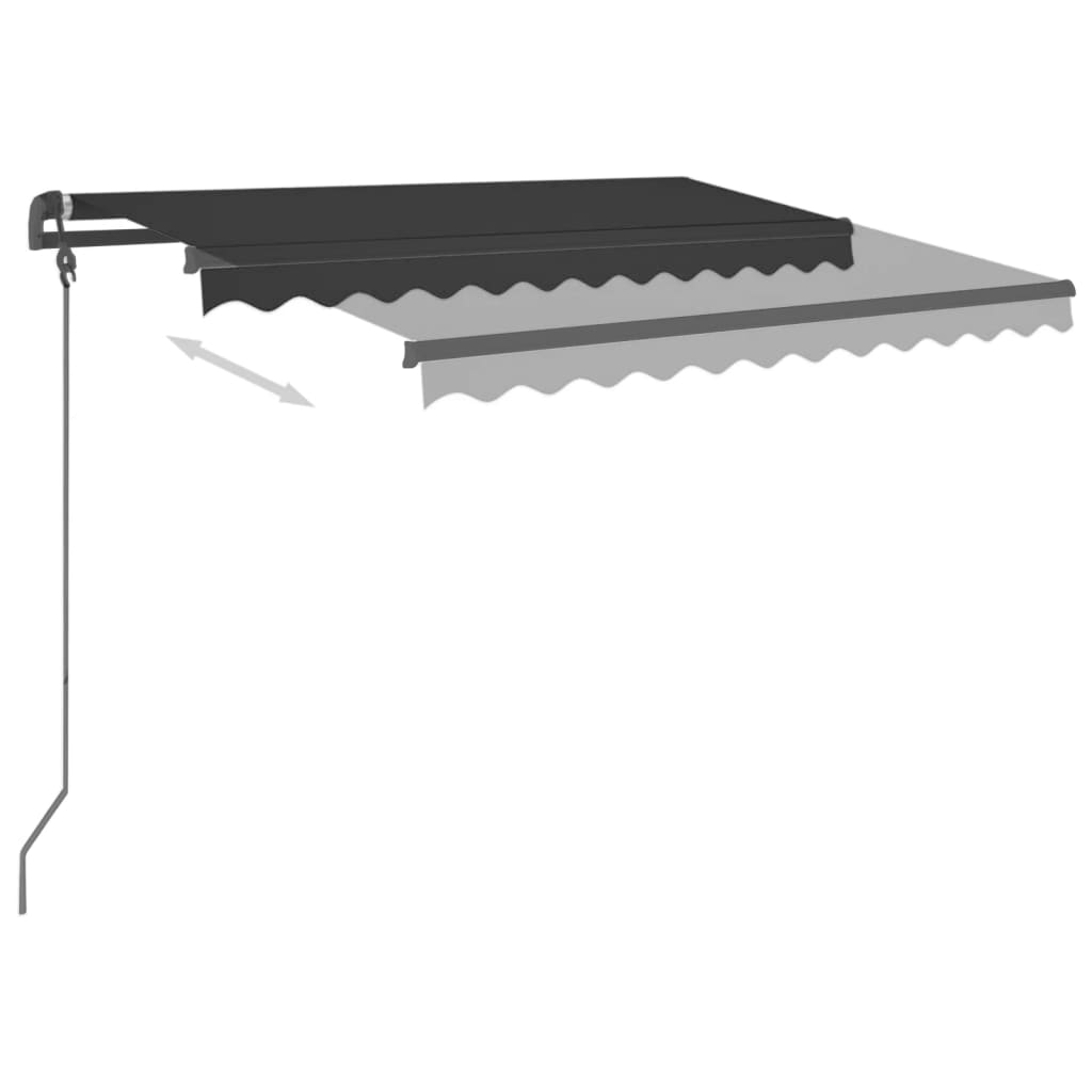 Automatic retractable awning and posts 3x2.5 m Anthracite