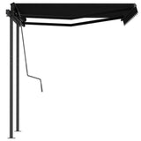 Automatic retractable awning and posts 3x2.5 m Anthracite