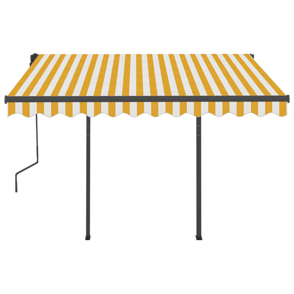 Automatic awning with wind sensor and LED 3x2.5m Yellow and white