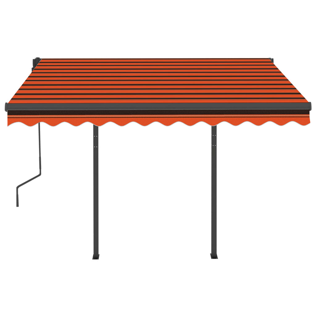 Automatic awning with wind sensor and LED 3x2.5 m Orange/brown