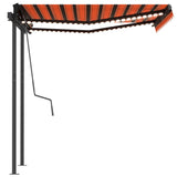 Automatic awning with wind sensor and LED 3x2.5 m Orange/brown