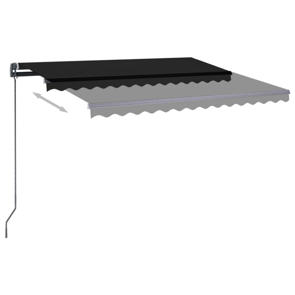 Auvent manuel rétractable avec LED 3,5x2,5 m Anthracite