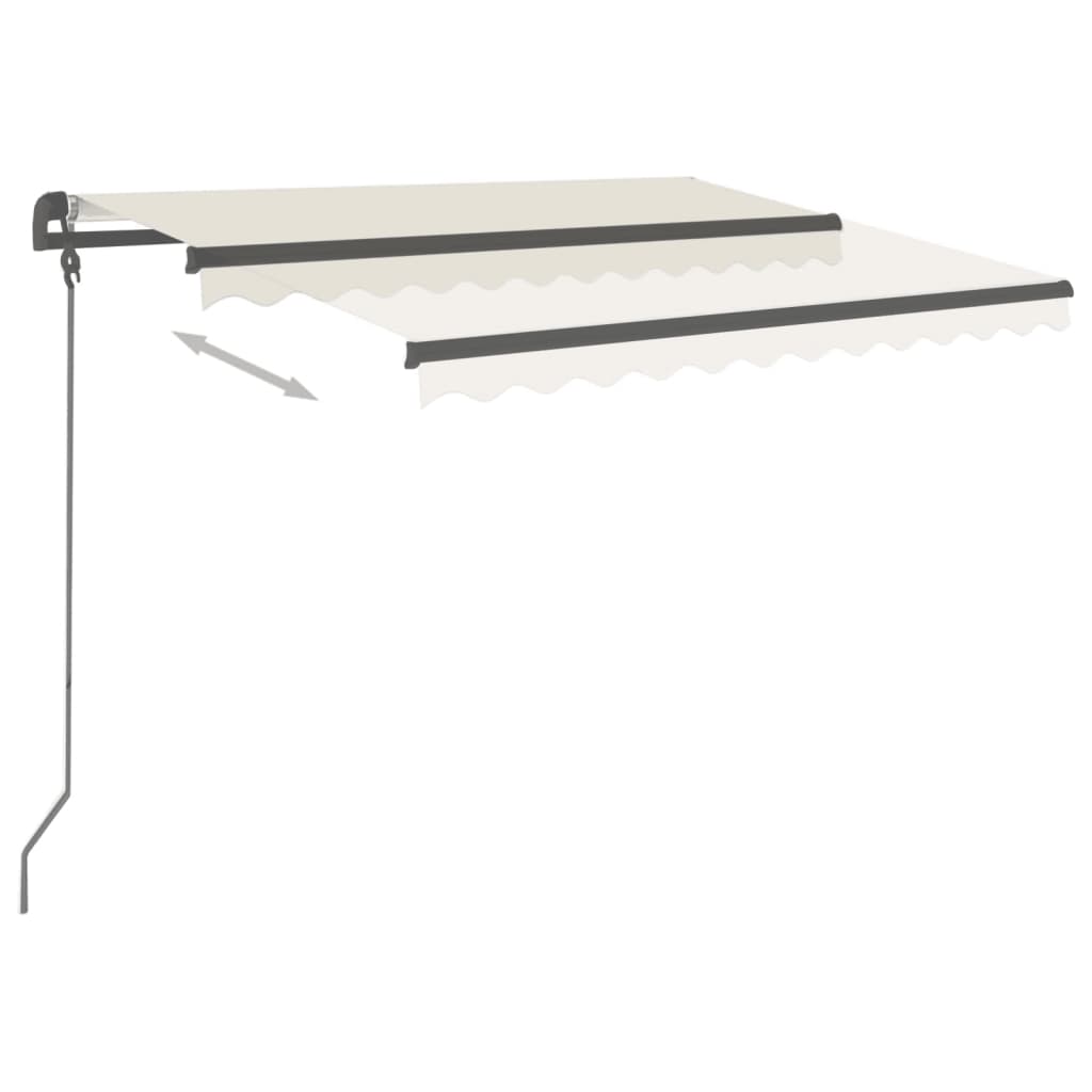 Automatic Retractable Awning and Poles 3.5x2.5m Cream