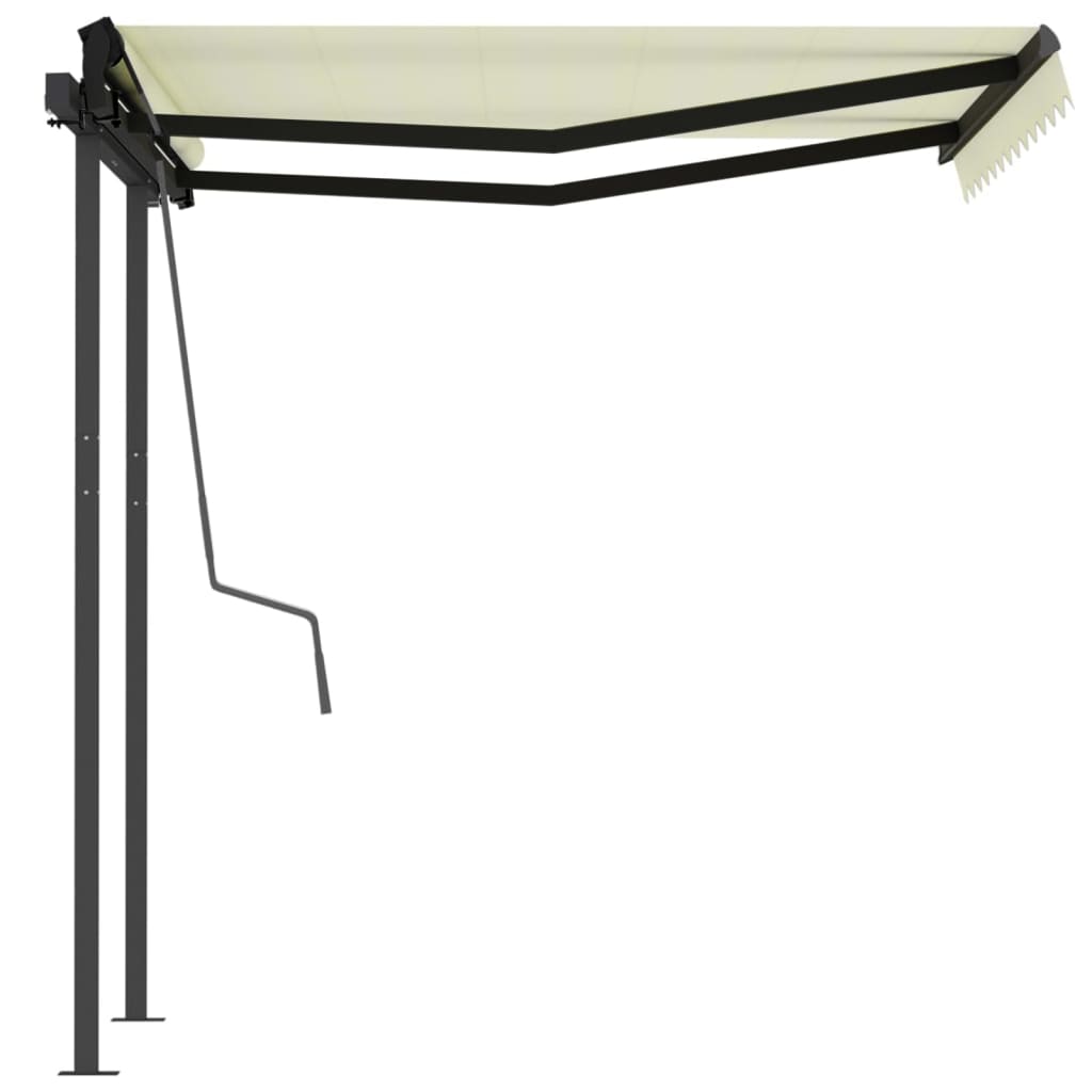 Automatic Retractable Awning and Poles 3.5x2.5m Cream