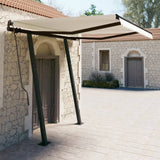 Automatic Retractable Awning and Poles 3.5x2.5m Cream