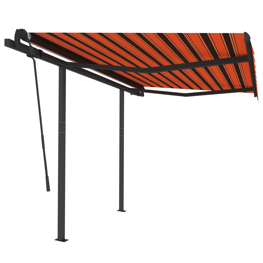 Automatic retractable awning posts 3.5x2.5 m Orange brown