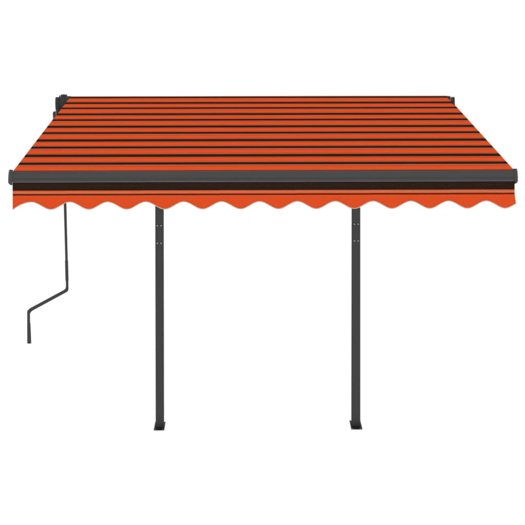 Automatic retractable awning posts 3.5x2.5 m Orange brown