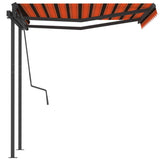 Automatic retractable awning posts 3.5x2.5 m Orange brown