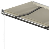 Manual Retractable Awning with Poles 4x3m Cream