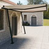 Manual Retractable Awning with Poles 4x3m Cream