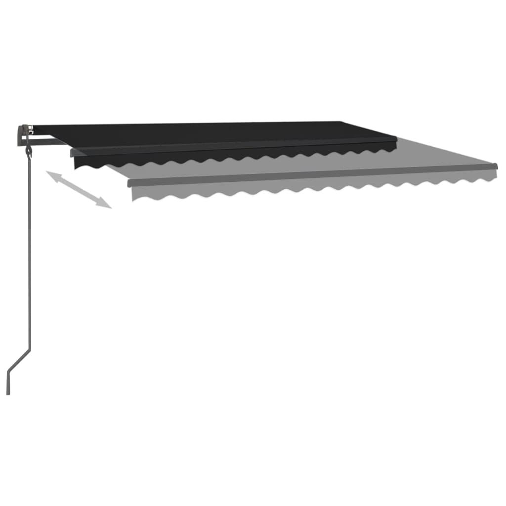 Manual retractable awning with LED 4x3 m Anthracite